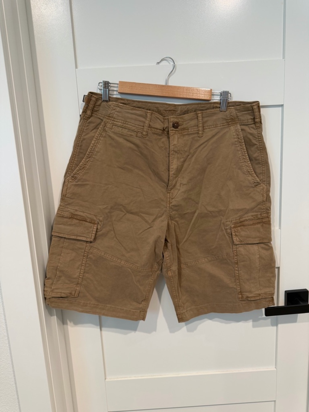 American Eagle Outfitters Men's Tan Cargo Shorts - Utility Pocket Style